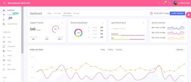 React Material UI 管理员 Node.js
