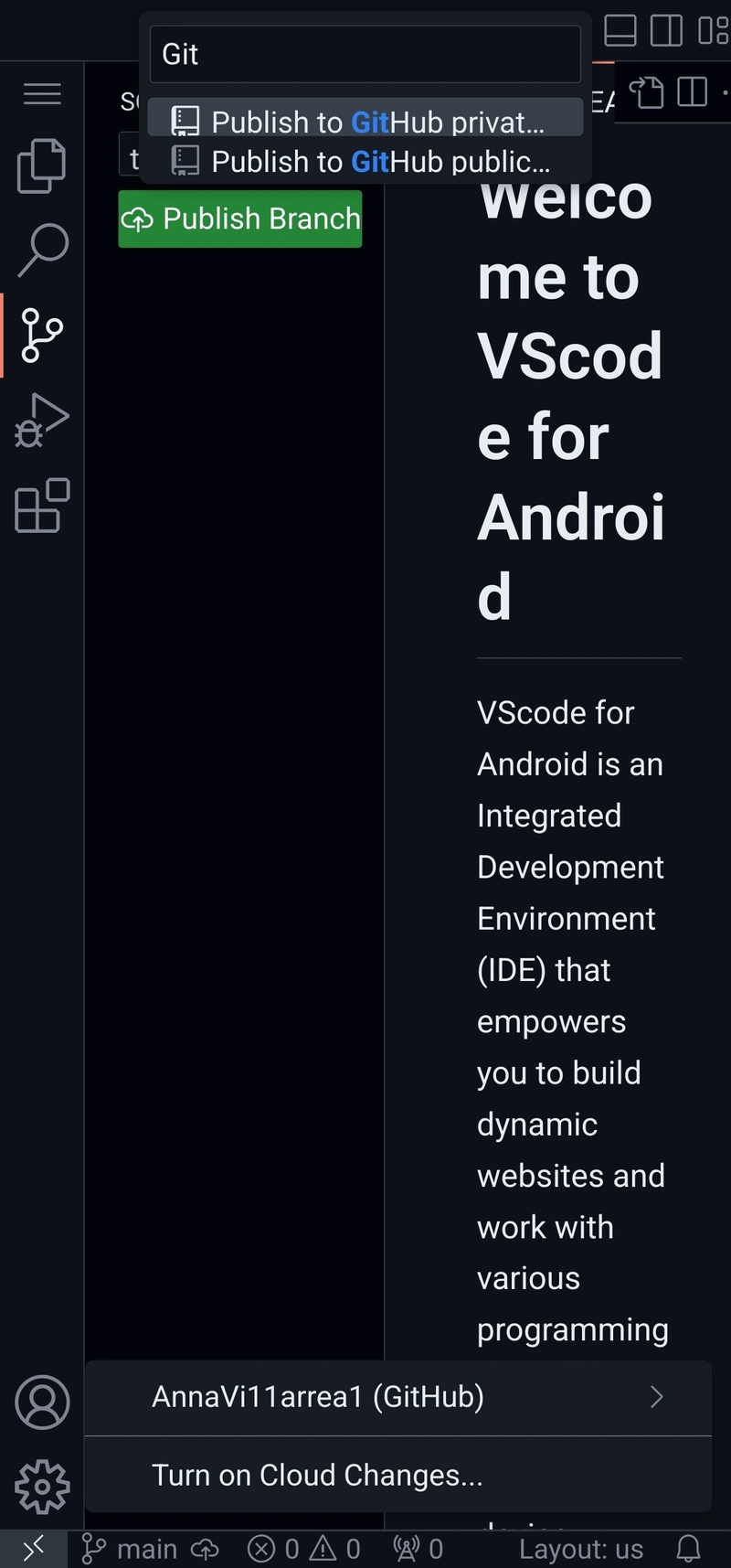 VSCode 中连接的用户帐户