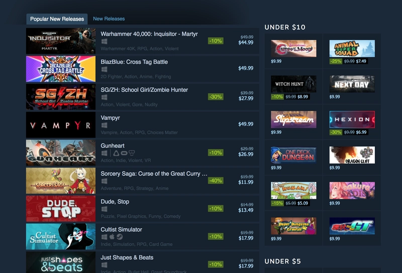 Steam 热门新品