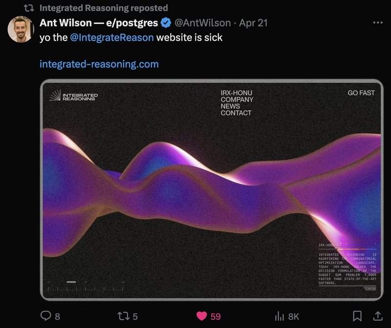 Ant Wilson 在 Twitter 上的发言