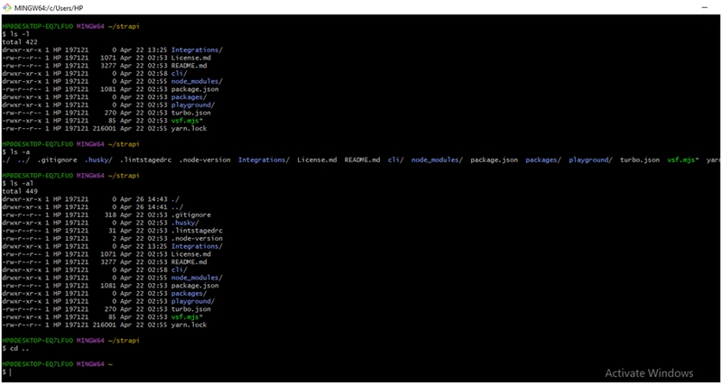 Linux Shell 中的 ls