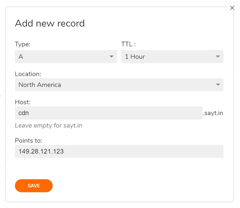 添加新的 DNS 记录