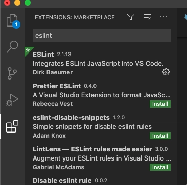 在 Visual Studio Code 中安装 ESLint