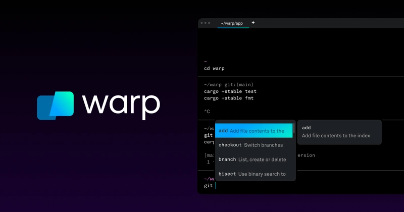 Warp 终端的屏幕截图