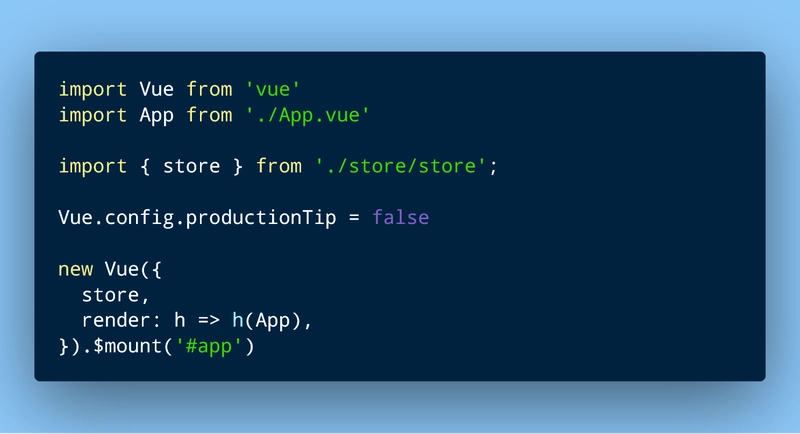 在 main.js 中注册我们的商店