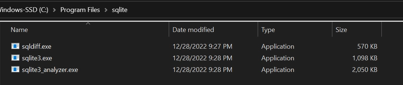 Windows 中的 SQLite 二进制文件