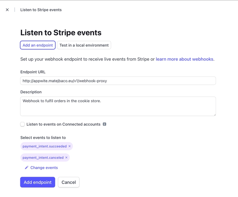 Stripe webhook 设置
