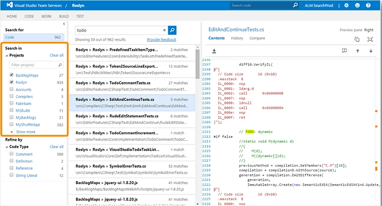 Team Foundation Server 用户界面