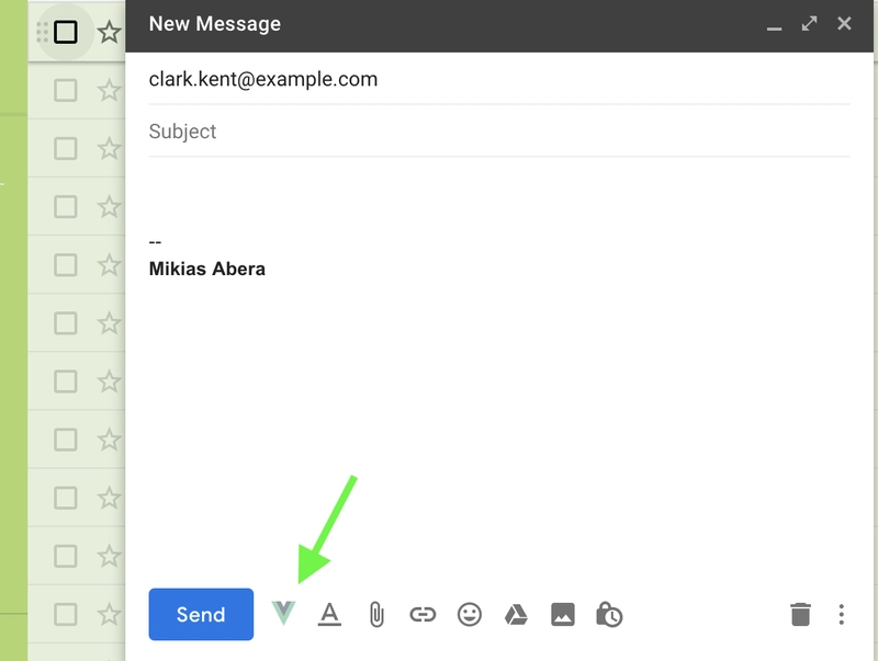 Gmail撰写视图中的图标