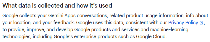 Google Gemini 隐私