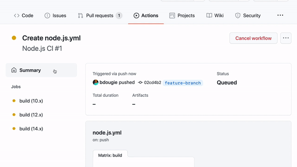GitHub Actions 中通过测试的 gif