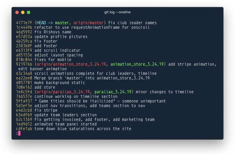 git log 提交历史