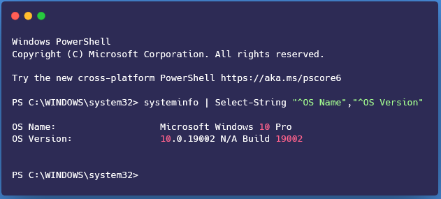 1查找 Windows 操作系统内部版本号的命令