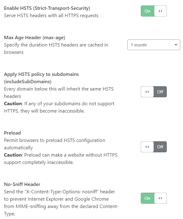 Cloudflare HSTS