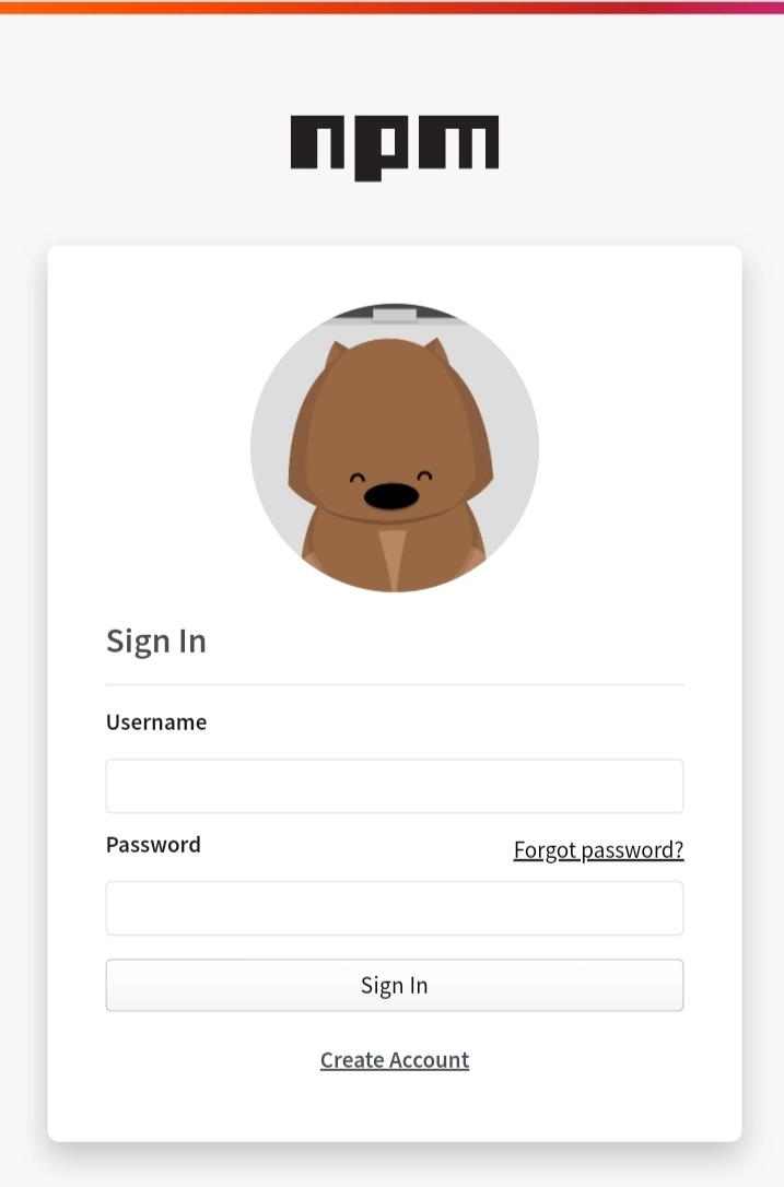 npmjs 登录页面