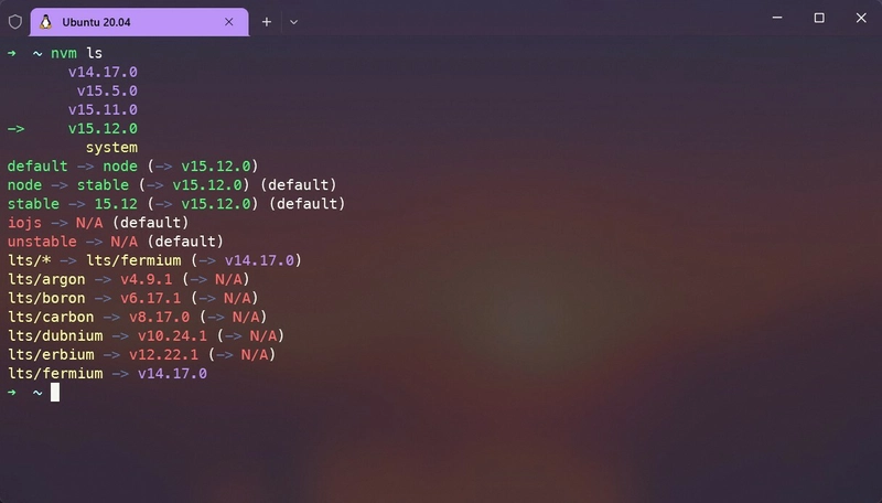 Ubuntu 终端显示节点已安装