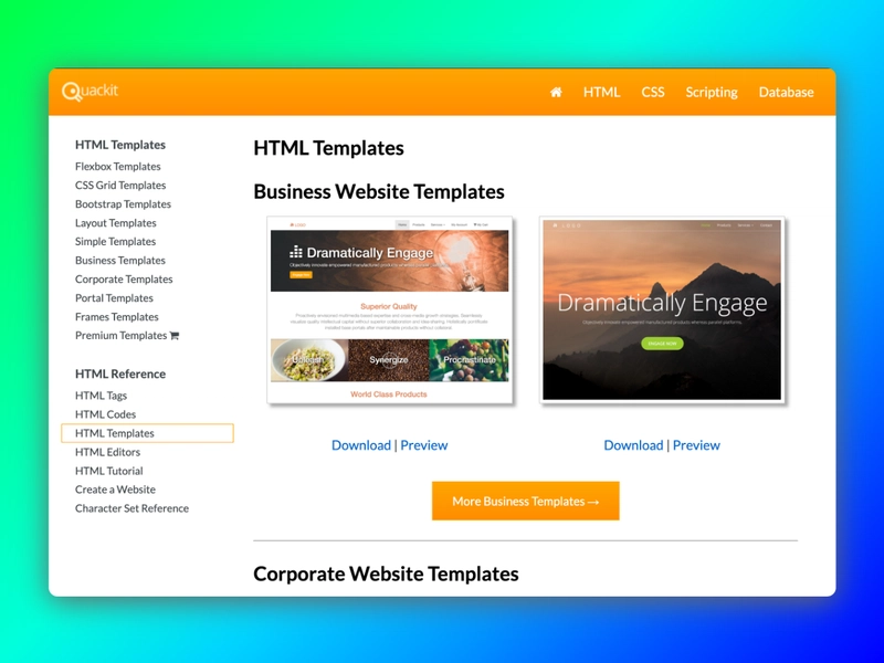 Quackit 的 HTML 模板