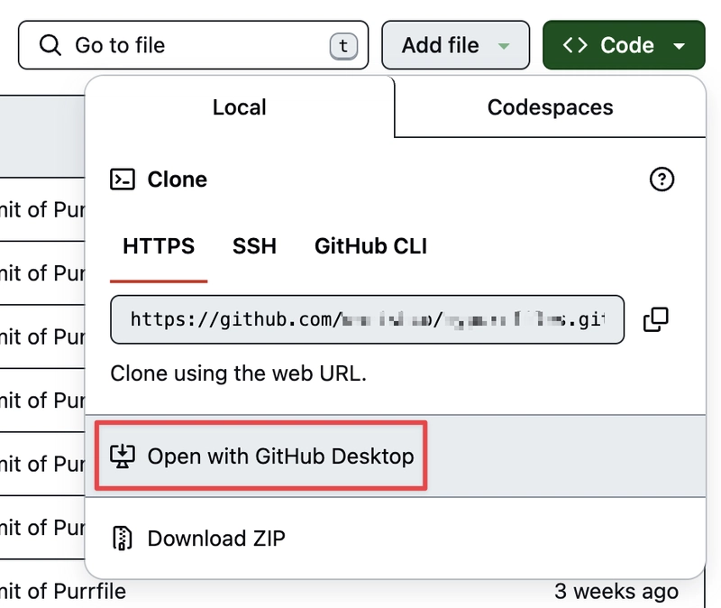 使用 GitHub Desktop 打开克隆仓库