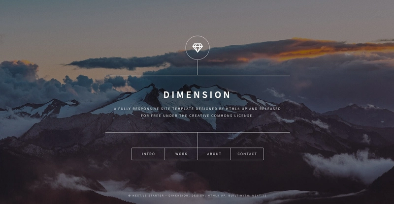 下一个 JS 主题 - Dimension HTML5Up。