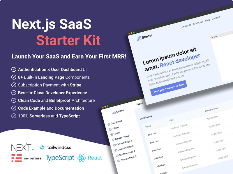 React SaaS 模板启动器