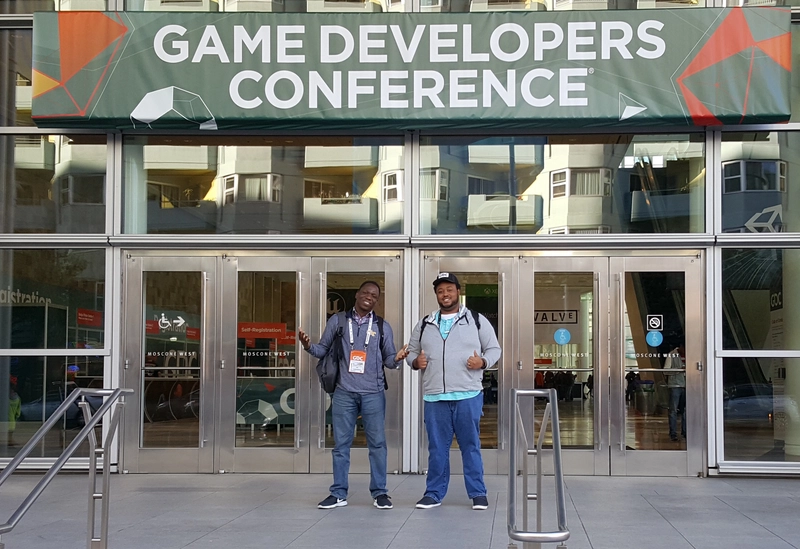 我和 Kyle，我在 GDC 2018 上的游戏开发伙伴