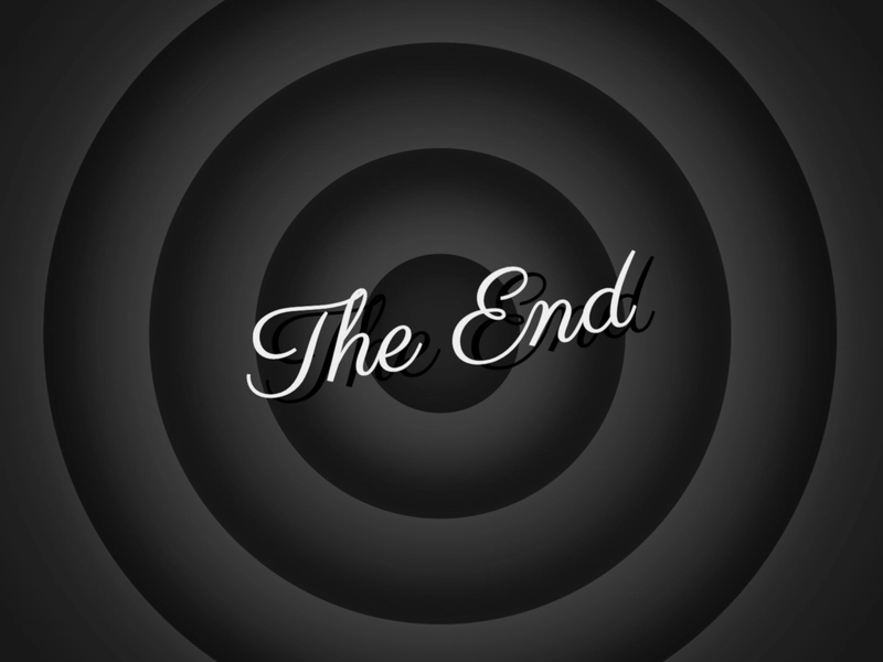 复古风格的“The End”信息，类似于华纳兄弟在 60 年代推出的版本