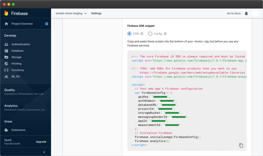 Firebase – 应用密钥