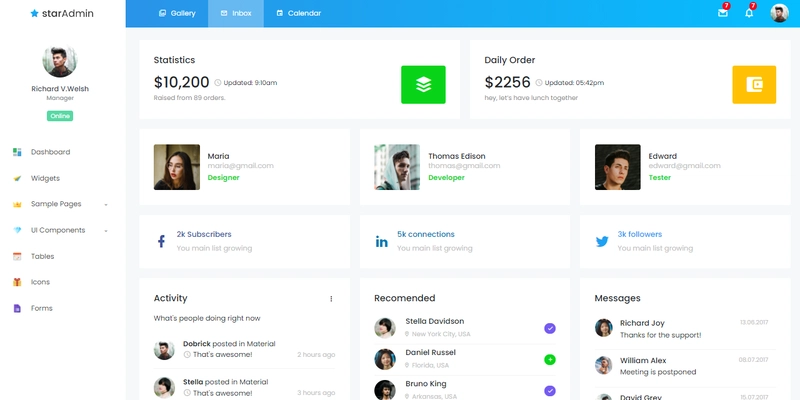 Star Admin Vue -用 Vuejs 编码的开源管理仪表板。