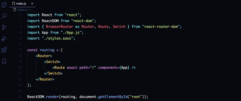 使用 Aurora X 主题的 React 代码片段