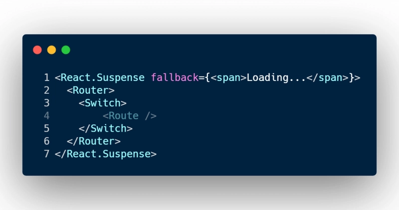 使用 React Suspense 和 React Router Switch 组件添加后备选项并减少渲染方法上的代码量和标记。