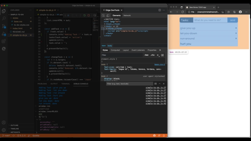 Microsoft Edge 开发人员工具在 Visual Studio Code 实例中打开