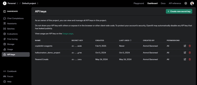 OpenAI API密钥