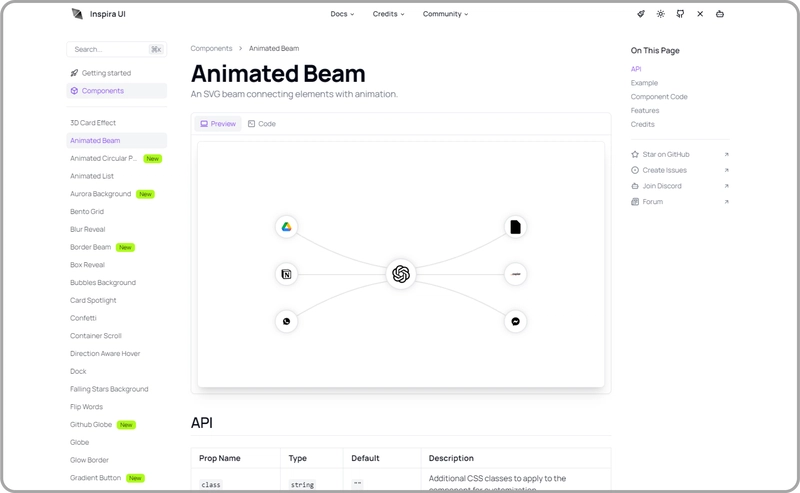 InspiraUI 为 Vue 和 Nuxtjs 构建的动画 UI 组件库