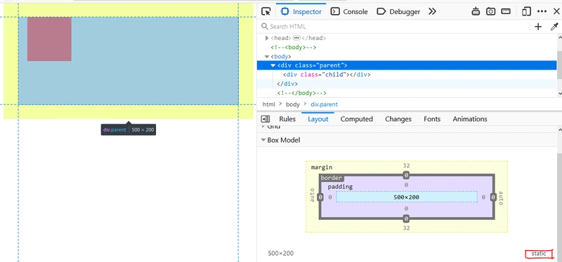 具有静态定位的 HTML div 元素