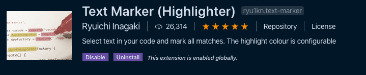 Visual Studio Code 商店中的文本标记扩展