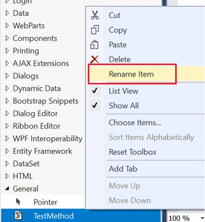 重命名已保存的代码块。