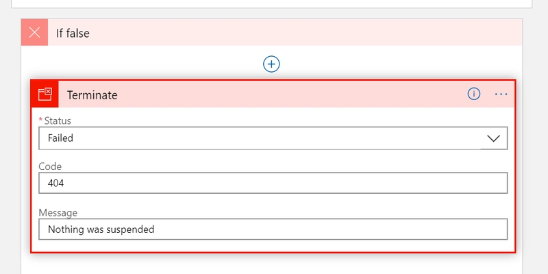 终止操作连接器的屏幕截图