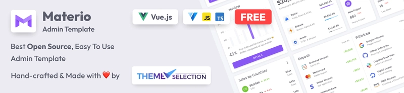 Materio – 免费 Vuetify Vuejs 3 管理模板