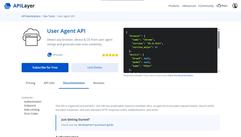 用户代理 API