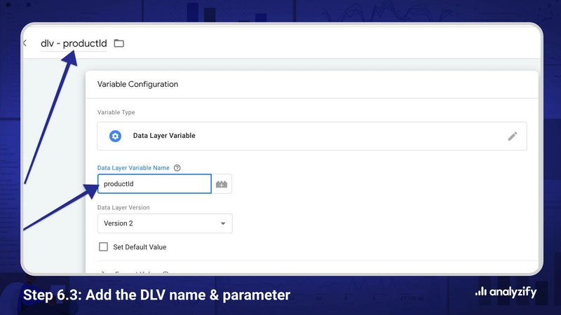 Shopify Google Tag Manager - 添加 DLV 名称和参数