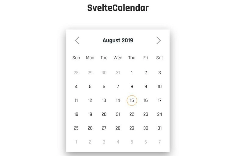Svelte 日历