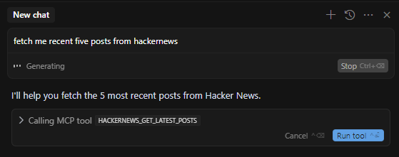 要求代理聊天获取 hackernews 帖子