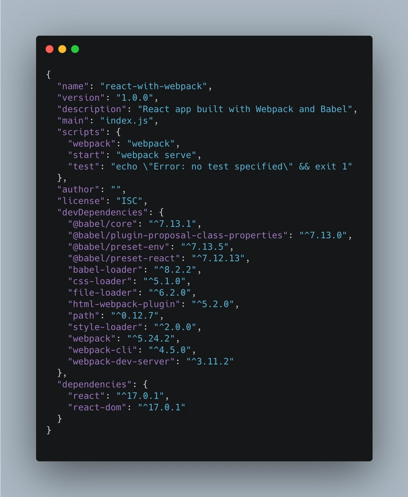 最终的包 json