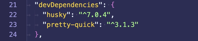 package.json 的 devDependencies 部分的 VS Code 示例