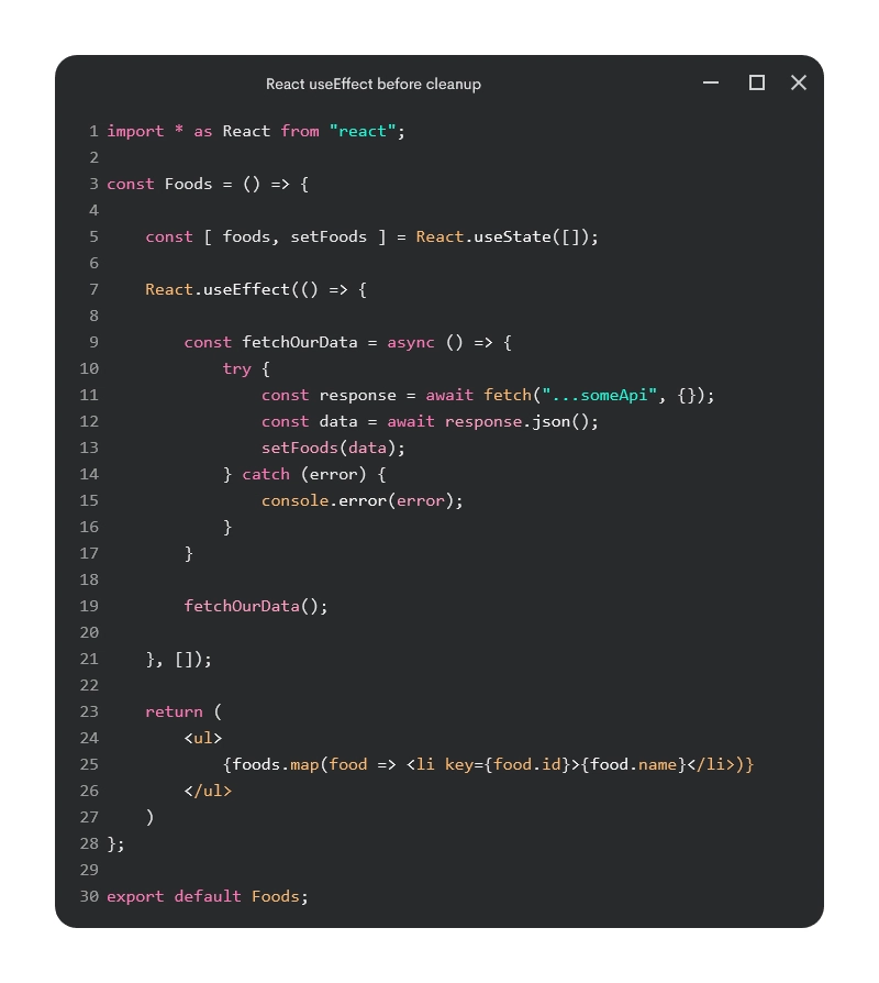 清理前的 React useEffect