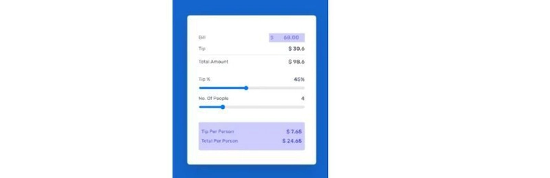 使用 HTML、CSS 的小费计算器