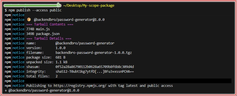 npm 发布范围包