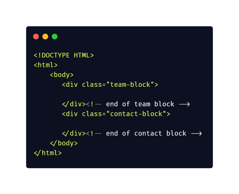 HTML5代码注释