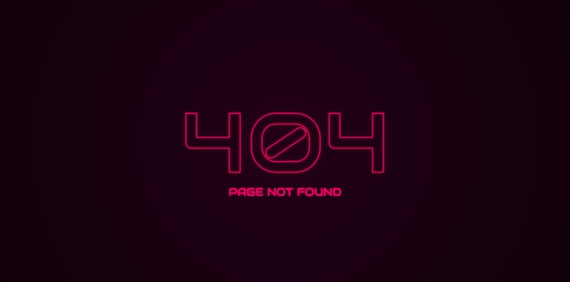 演示图像：Neon 404 页面未找到 - 前端解决方案