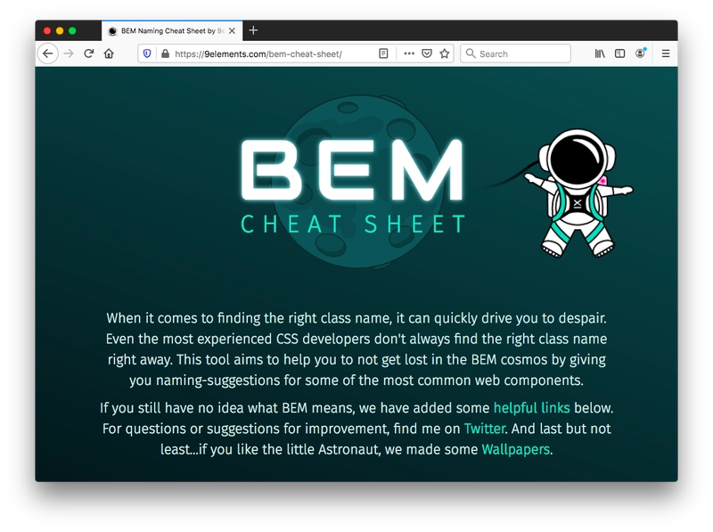 BEM 命名备忘单
